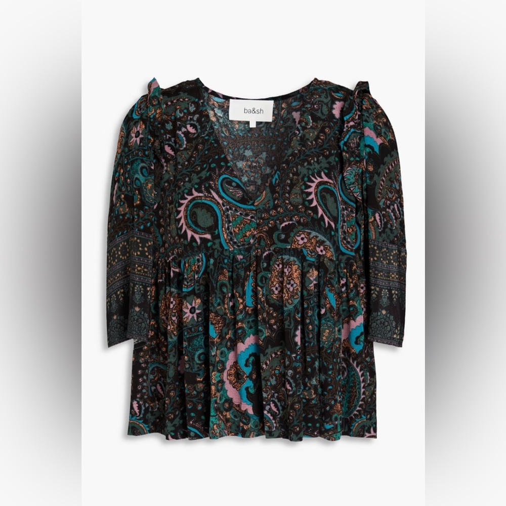Ba&Sh Zarry Paisley- Print Crepe blouse. Worn once! Size 1 Beautiful!
